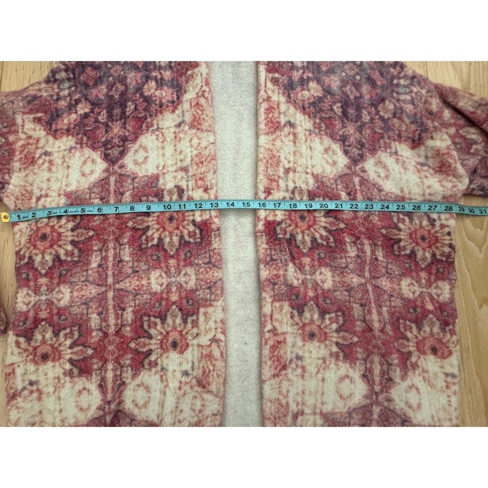 ANTHROPOLOGIE Women Wool Alpaca Floral Open Cardigan Size Extra Large Boho Cozy - Picture 5 of 8